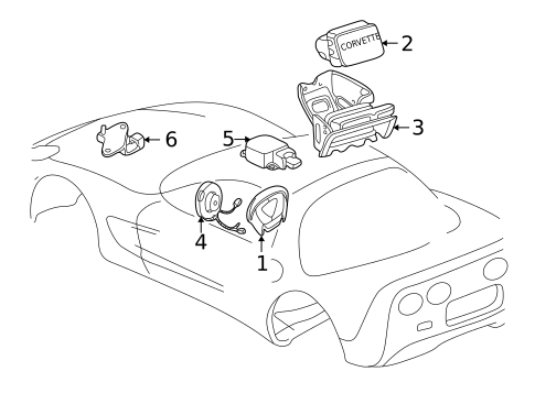 Air Bag Components for 1999 Chevrolet Corvette #0