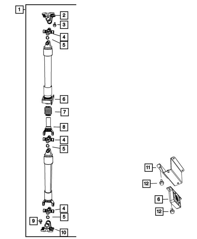 52123428AC - Rear Axle; American Axle 292 MM Dual Rear Wheels; Differential and Drive Line: Drive Shaft for Mopar Image image