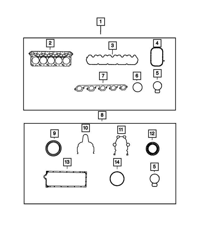 5037827AA - 8.4L Gas; Engine: Cylinder Head Cover Gasket, Left Side for Mopar Image