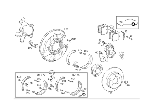 Rear Wheel Brake for 1999 Mercedes-Benz SLK 230 #0
