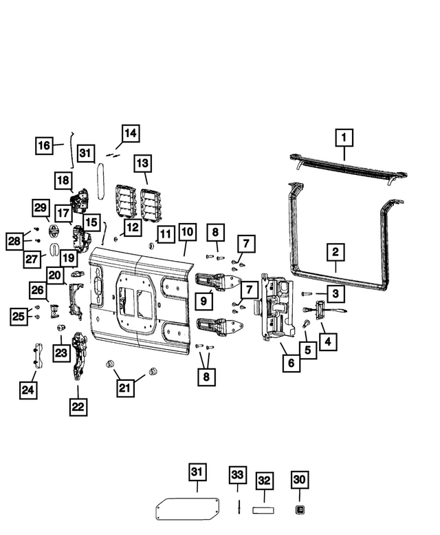 68739586AA - : Swing Gate Inner Plate for Mopar Image