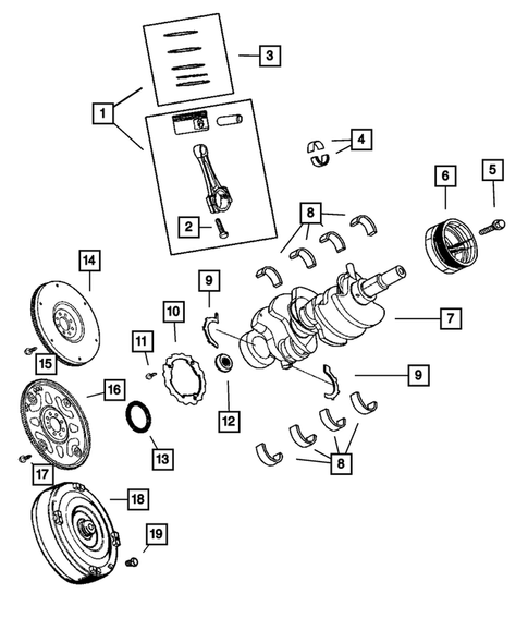Crankshaft, Piston and Torque Converter for 2006 Jeep Liberty #0