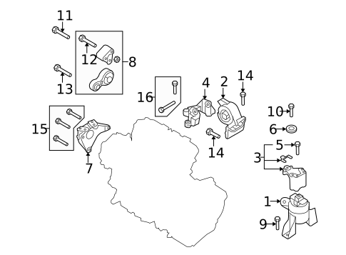 Engine & Trans Mounting for 2011 Mazda 6 #0