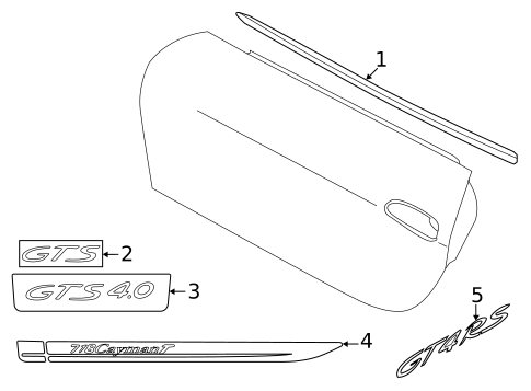 Exterior Trim - Door for 2020 Porsche 718 Cayman #0