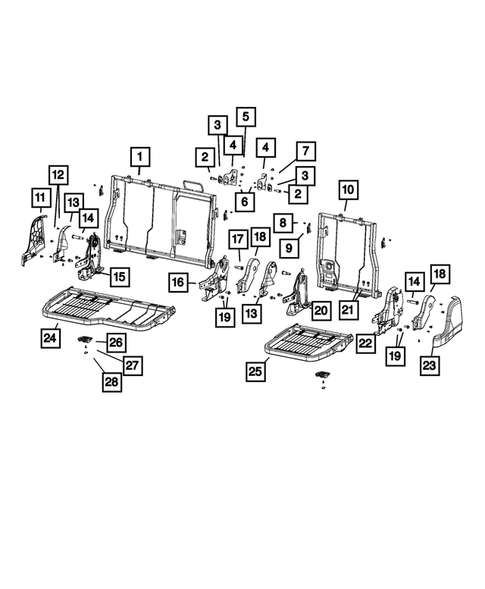 Rear Seats - Second Row Adjusters, Recliners, Shields and Risers for 2019 Ram 1500 #2