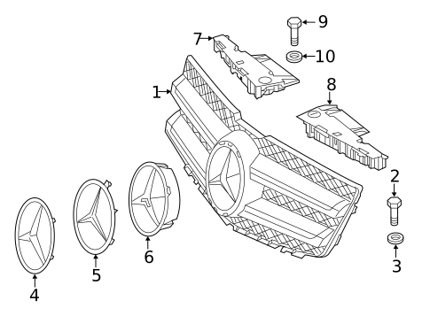 Grille & Components for 2015 Mercedes-Benz GLK250 #0