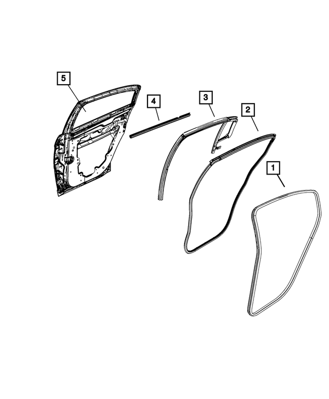 5074017AE - : Rear Door Belt Inner Weatherstrip, Left for Mopar Image