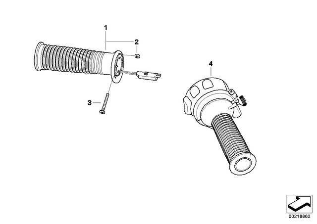 61317721846 - : Right Grooved Handle for BMW-Motorrad Image