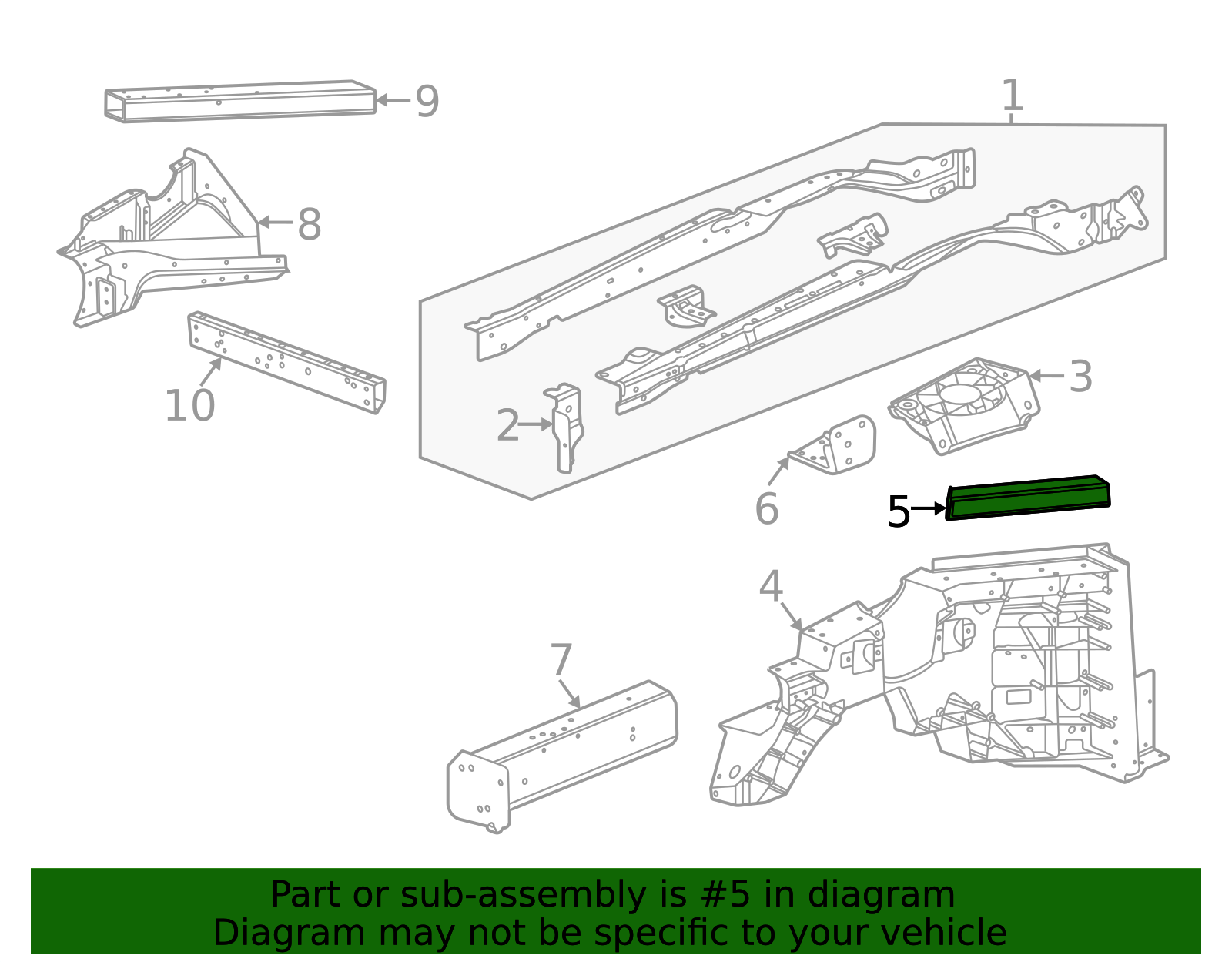 2024-2025 Chevrolet Corvette Fender Rail Reinforcement 85579285 ...