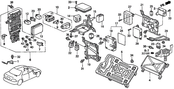 Control Unit - Cabin (V6) for 1996 Acura TL #0