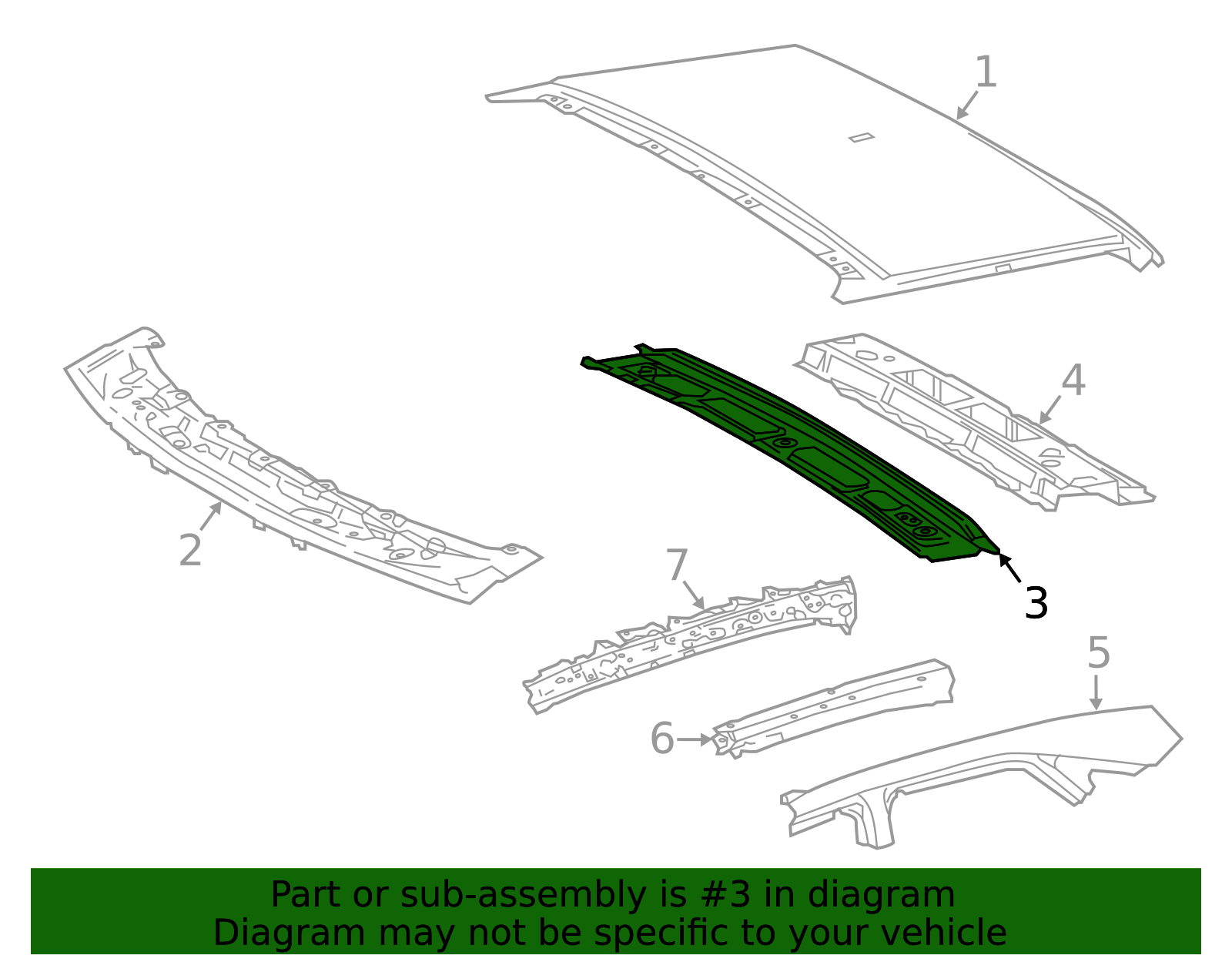 63142-0E090 - High-Quality Roof Bow for 2016-2022 Lexus | AutoNation Parts
