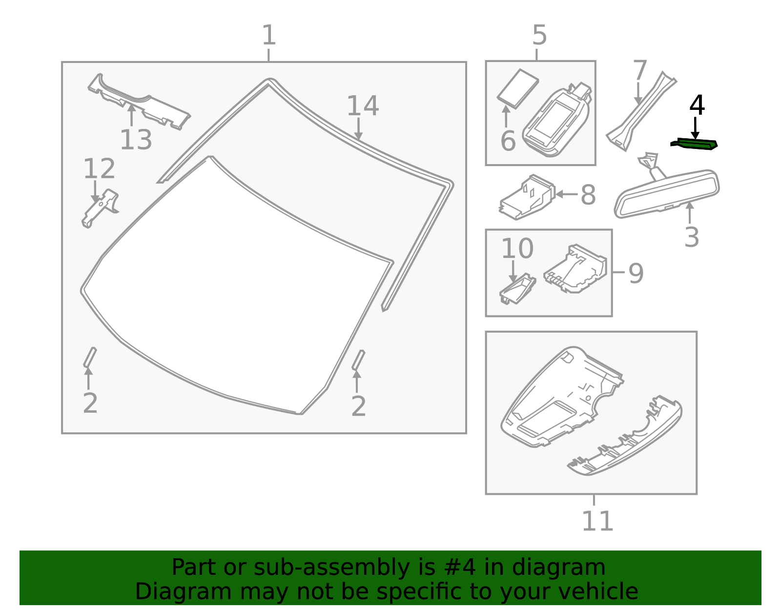 KD54-69-225C - Interior Rear View Mirror Cover 2013-2018 Mazda