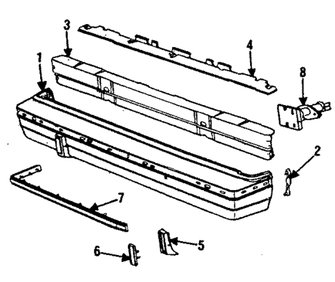 Bumper & Components - Rear for 1986 Dodge Aries #0
