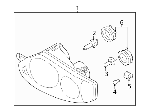 Headlamp Components for 2006 Hyundai Tiburon #0