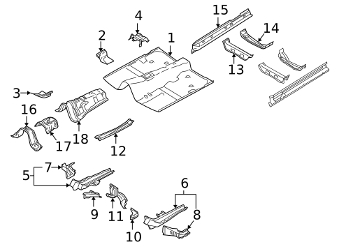 Floor & Rails for 2005 Saab 9-2X #0