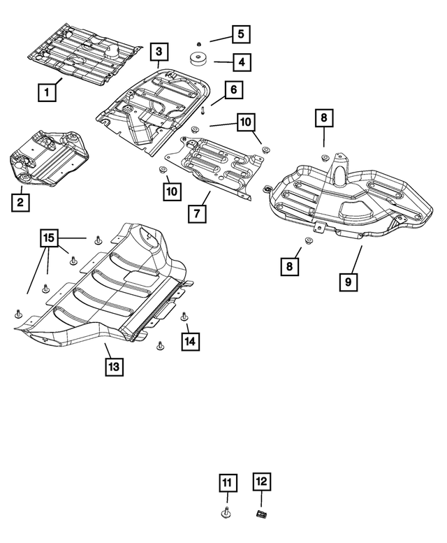68137927AA - Frame, Bumper and Fascia: Transfer Case Skid Plate for Dodge: Durango | Jeep: Grand Cherokee, Grand Cherokee WK Image