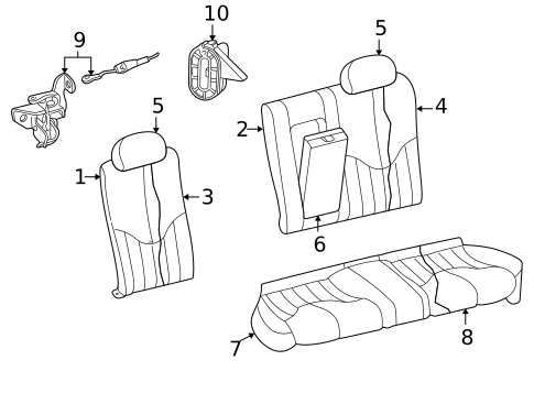 Rear Seat Components for 2000 Jaguar S-Type #0