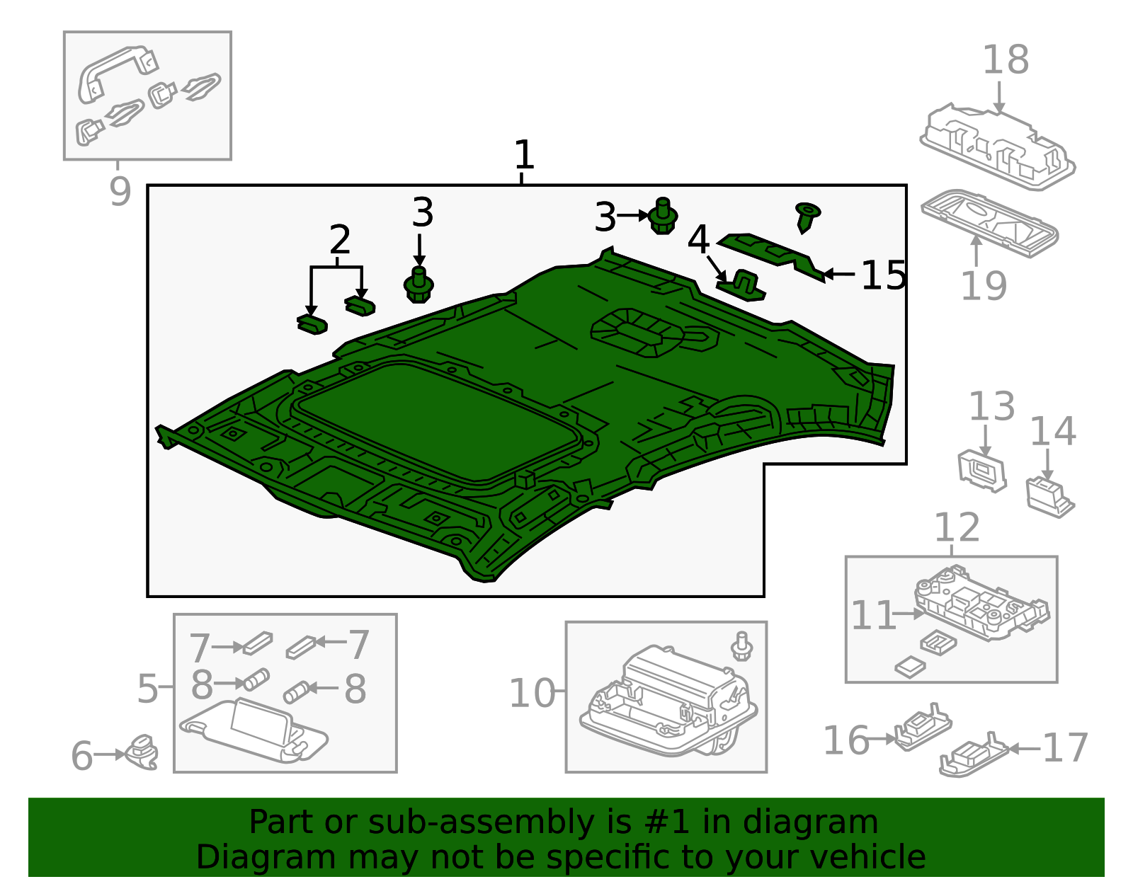 Genuine OEM Acura - Headliner Part# 83200-TZ3-A02ZB | Acura Parts