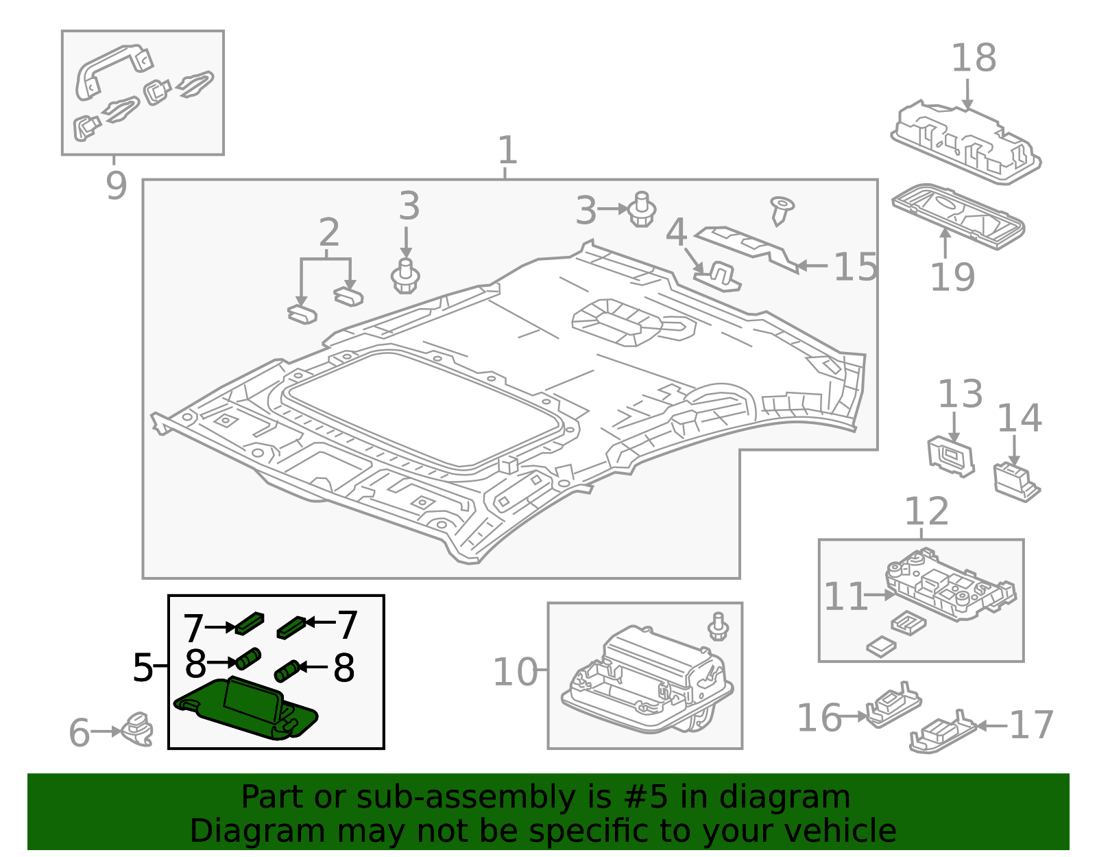 Genuine OEM Acura - Sun-Visor Part# 83230-TZ3-A02ZD | Acura Parts