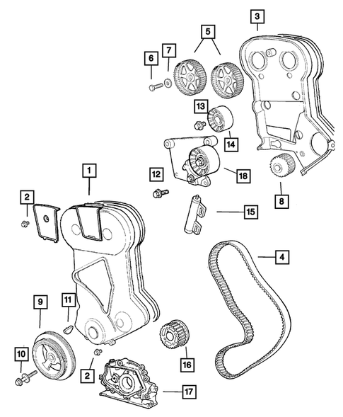 Timing Belt and Cover for 2003 Chrysler Sebring #0
