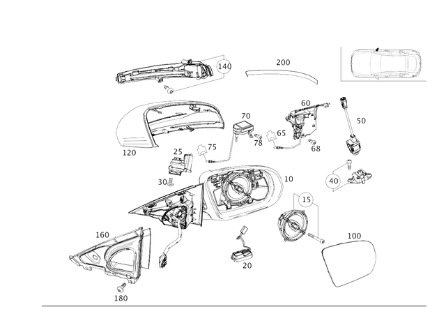 2538102004 - Driver Door: Mirror Frame for Mercedes-Benz: GLC300, GLC43 AMG, GLC63 AMG, GLC63 AMG S Image image