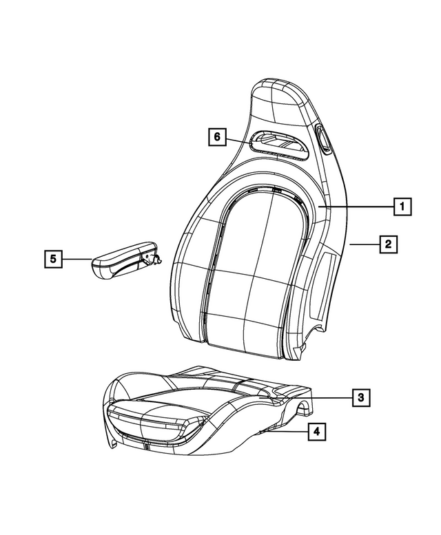 1YT07JXWAA - Interior Trim: Front Seat Back Cover, Left for Mopar Image
