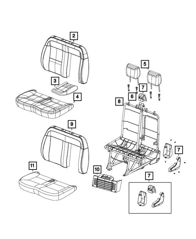 5SG43JXWAA - Interior Trim: Front Seat Back Cover for Ram: ProMaster 1500, ProMaster 2500, ProMaster 3500 Image