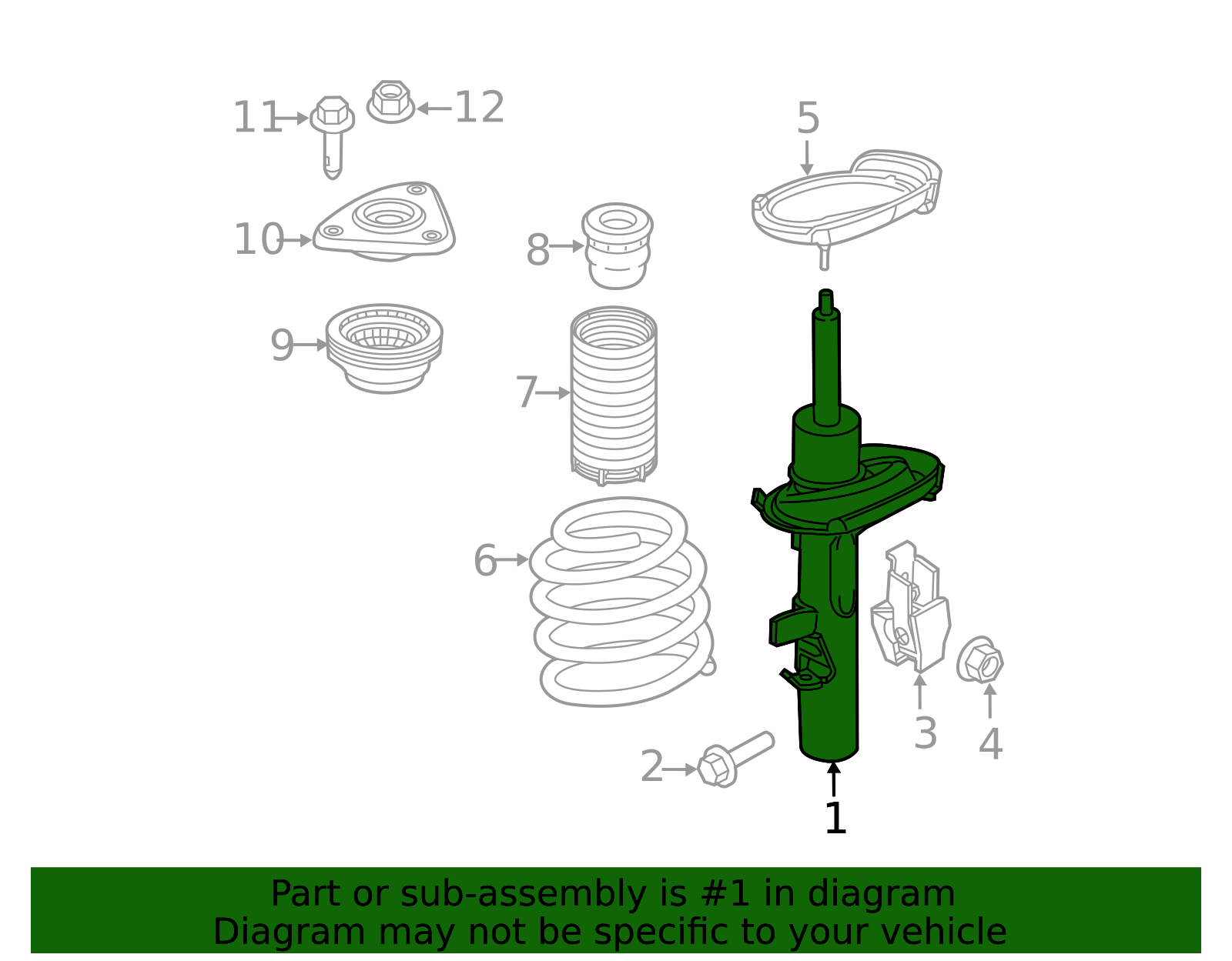 2014-2018 Ford Focus Suspension Strut CV6Z-18124-Z | OEM Parts Online