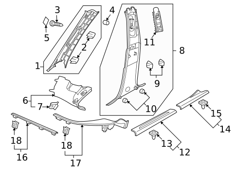 Interior Trim - Pillars for 2010 Saab 9-3X #0