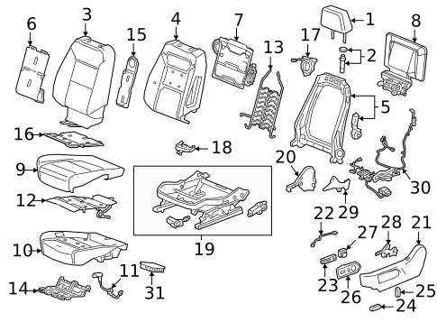 Driver Seat Components for 2025 Chevrolet Suburban #15