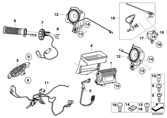 61127722844 - : Wiring Harness For Audio System for BMW-Motorrad Image