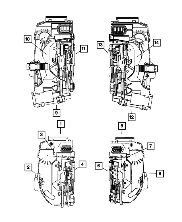 4589414AF - Doors, Door Mirrors and Related Parts: Rear Door Latch for Mopar Image