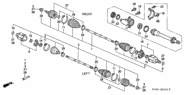 Driveshaft (V6) for 1995 Honda Accord #0
