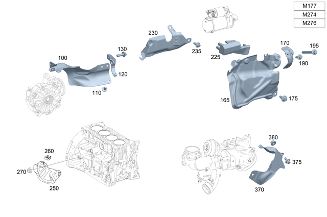 2223321100 - Major Assembly Detachable Parts: Screening Plate for Mercedes-Benz: AMG GT 63, AMG GT 63 S, AMG GT 63 S E Performance, E63 AMG S, GLC63 AMG, GLC63 AMG S, Maybach S560, S450, S560, S63 AMG Image image