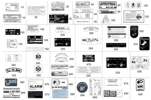 Type Plate, Guide Signs for 2024 Mercedes-Benz GLE350 #0