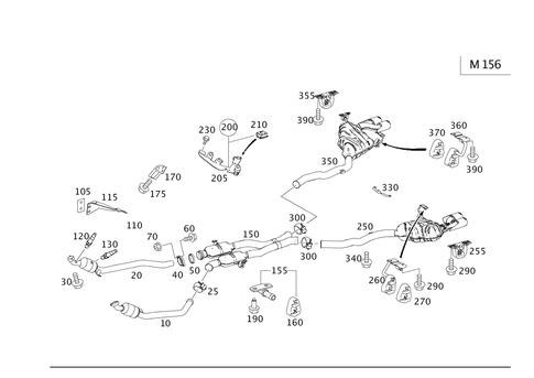 Exhaust System Used on Eight-Cylinder Gasoline Vehicles for 2010 Mercedes-Benz ML63 AMG #0