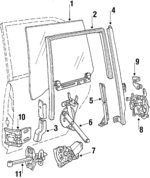 51341809721 - Body: Glass for BMW: 524td, 528e, 533i, 535i, 535is, M5 Image