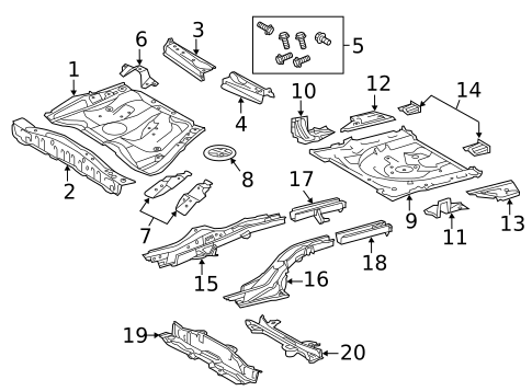 Rear Floor & Rails for 2014 Scion tC #0