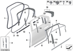 51359447426 - : Window Guide Rear Door Right for BMW: 740i, 740iX, 750eX, 760iX, i7 eDrive50, i7 M70 xDrive, i7 xDrive60 Image