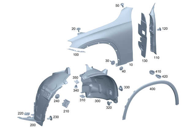 2548809400 - Bumper/Fender/Hood: Fender, Front for Mercedes-Benz: GLC300, GLC350e, GLC43 AMG, GLC63 AMG S E Performance Image image