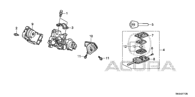 Key Cylinder Components for 2013 Acura TL #0