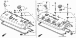 12030PT0000 - Engine: GASKET SET, HEAD COVER for Honda Image
