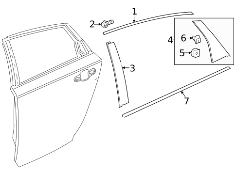 Exterior Trim - Rear Door for 2023 Honda Accord #0