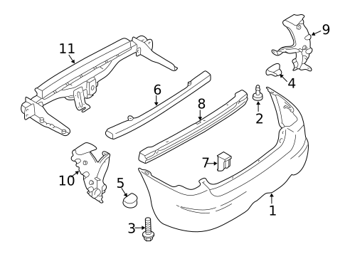 Bumper & Components - Rear for 2001 Mazda Tribute #0