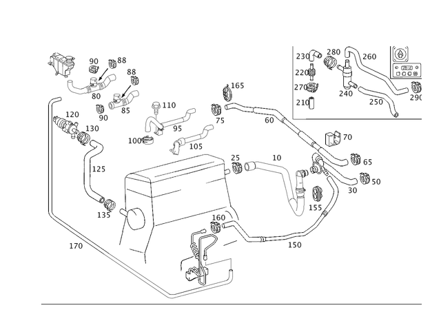 203830259664 - Heating and Ventilation: Hose for Mercedes-Benz Image image