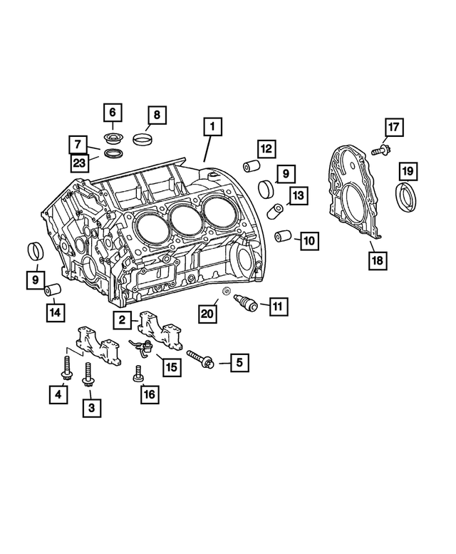 RL114264AA - Engine 3.2L Single Over Head Cam 18 Valve V-6 [EGX]: Engine Cylinder Block for Mopar Image