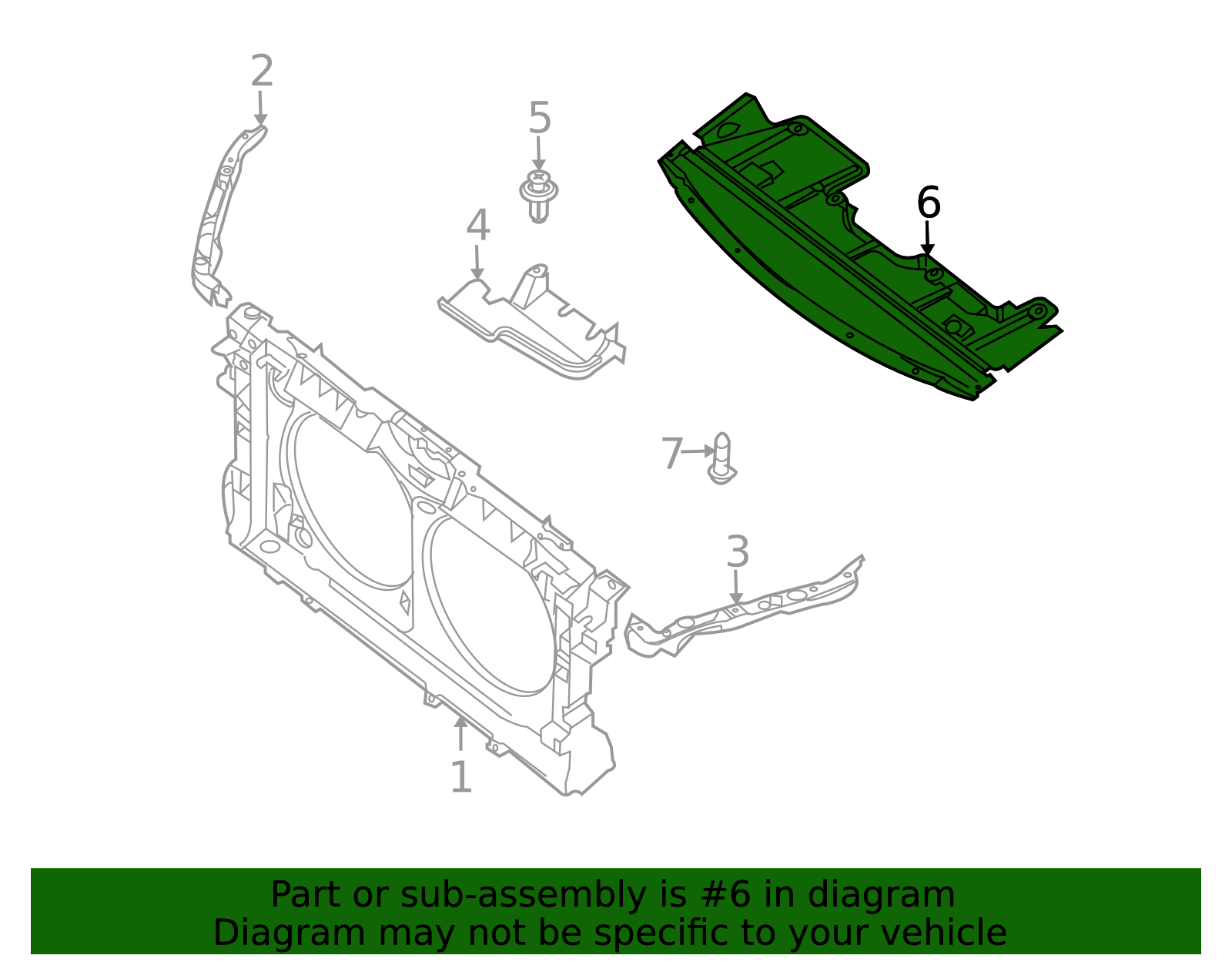 2011-2013 Nissan Altima Radiator Support Splash Shield 75890-ZX00A