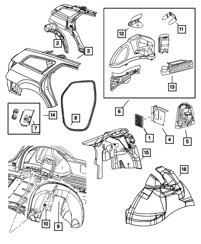 5065609AB - : Taillamp Mounting Panel, Left for Mopar Image