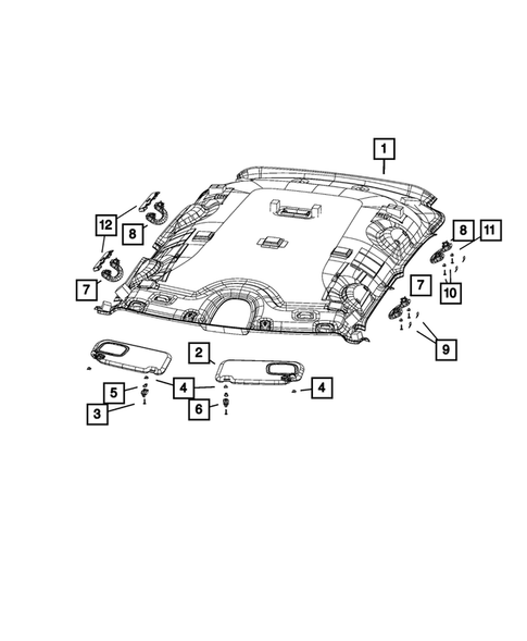 Headliners-Visors-Assist Straps for 2015 Fiat 500L #0