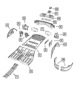 68038944AB - Body Sheet Metal Except Doors: Rear Floor Pan for Mopar Image